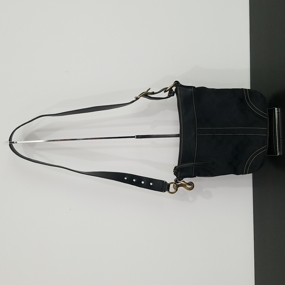 Coach black signature crossbody bag